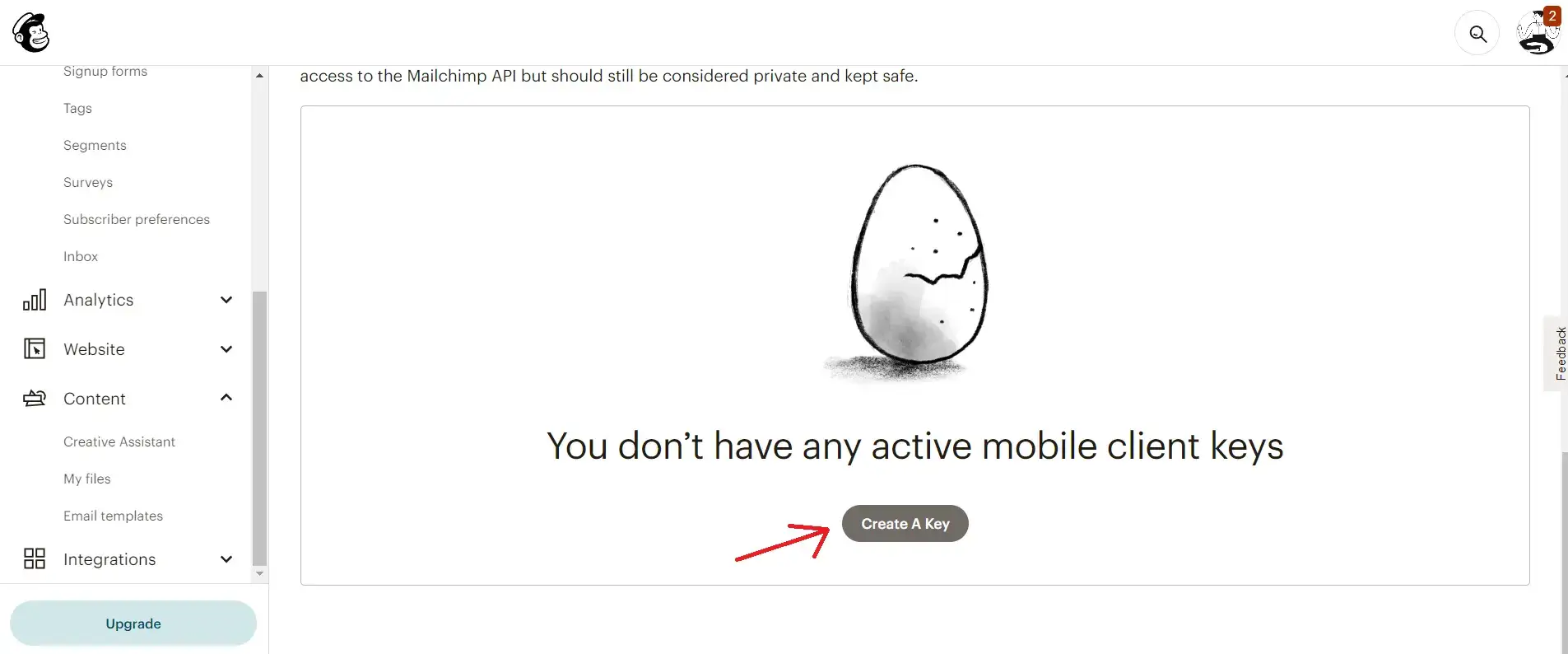 Mailchimp Create A Key